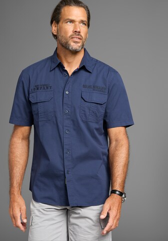Man's World Regular Fit Hemd in Blau: Vorderseite