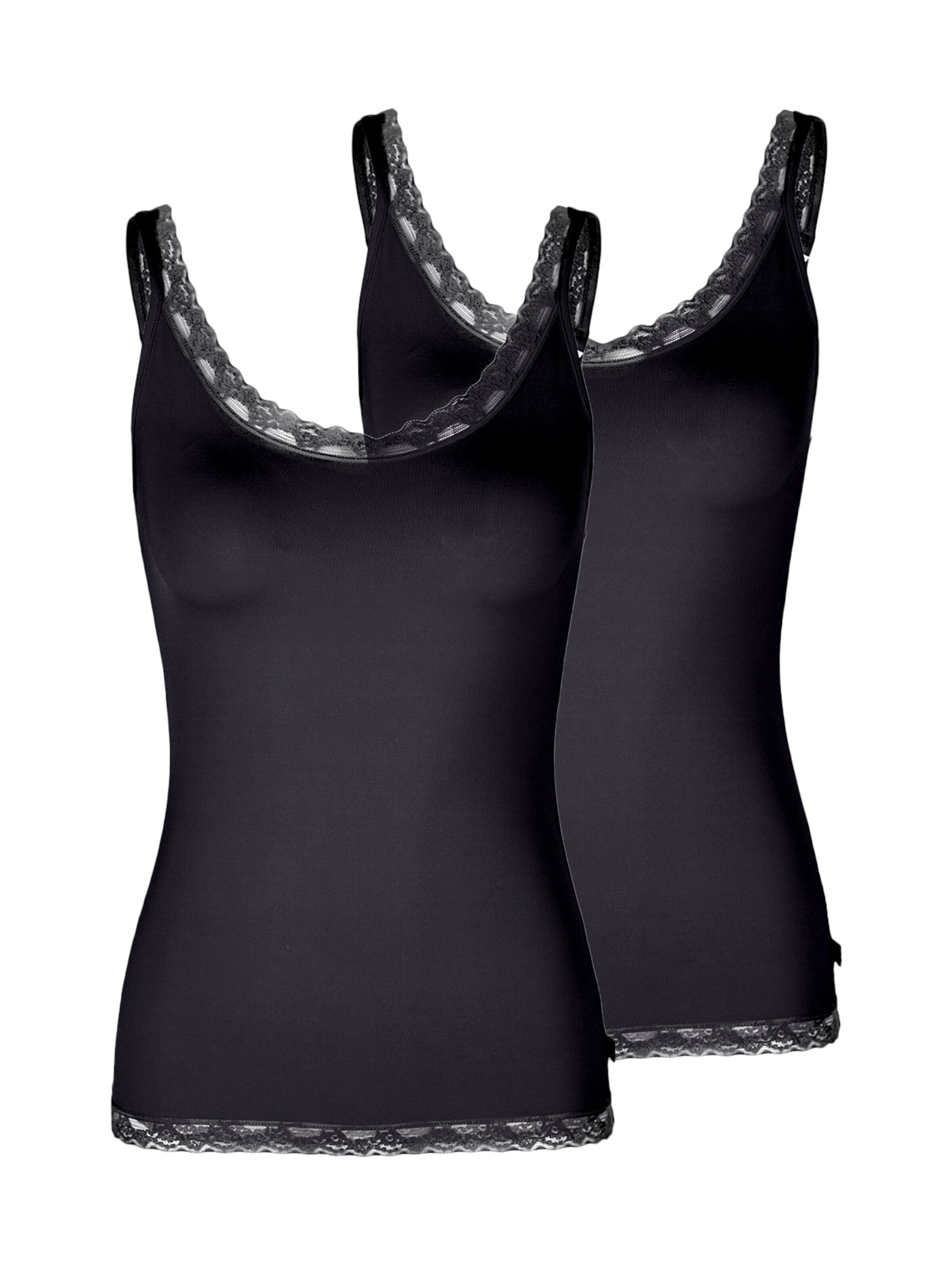like it! Unterhemd 'Olivia'‌‌‌‌‌‌‌‌ in Schwarz: Vorderseite
