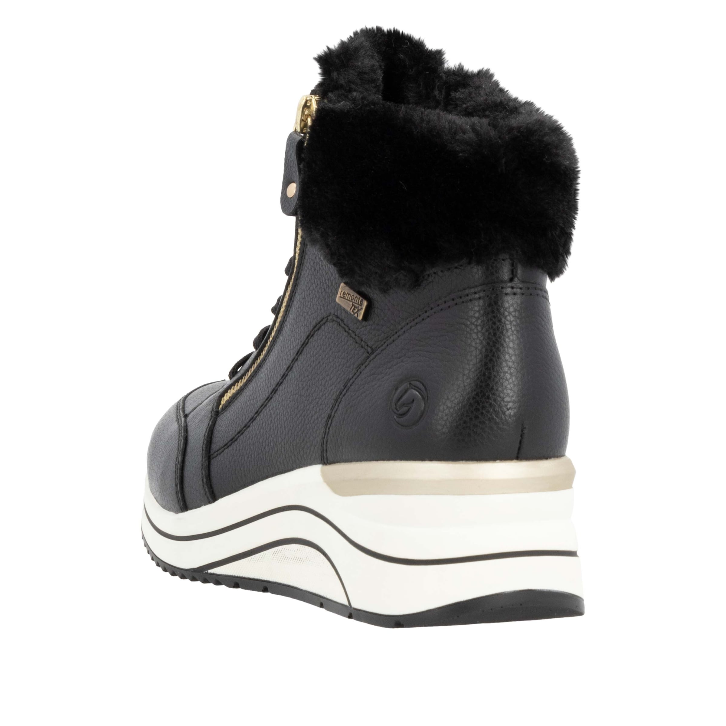 REMONTE Ботинки на шнуровке в Черный