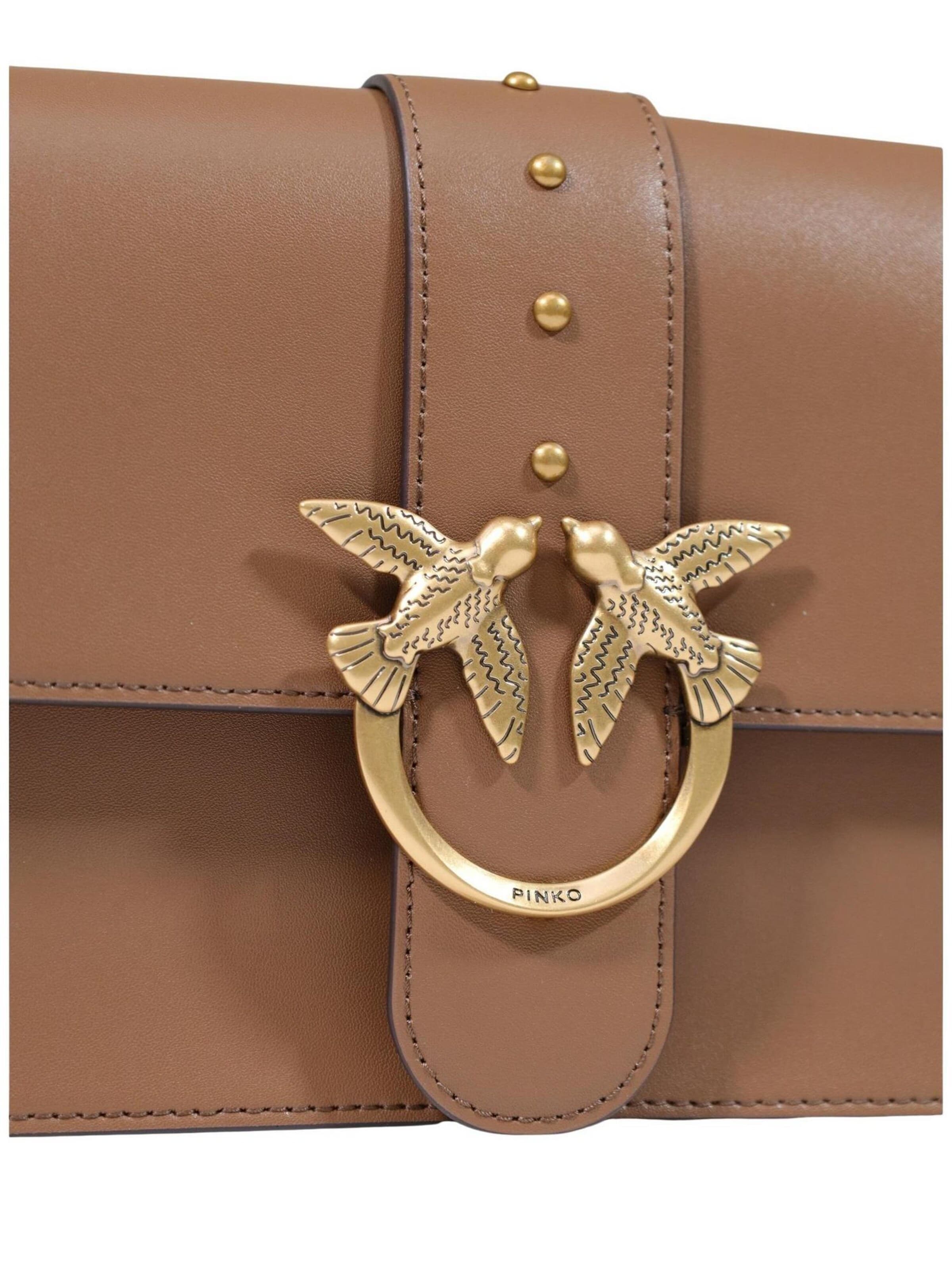 PINKO - Bolso de hombro 'LOVE ONE CLASSIC ST. CL VITELL 105857 A0F1' en marrón