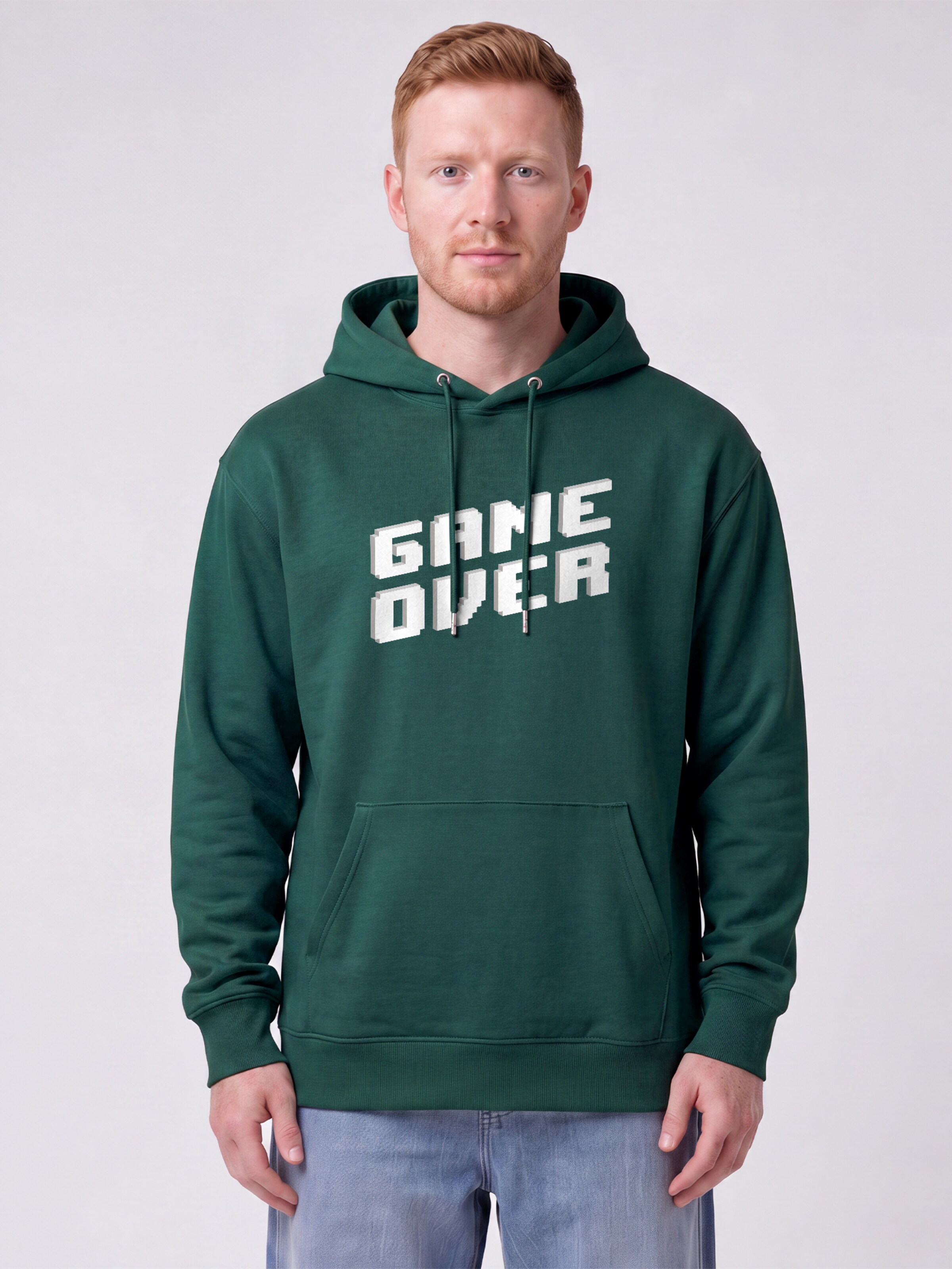 Felpa 'Game Over' di Watapparel in verde: frontale