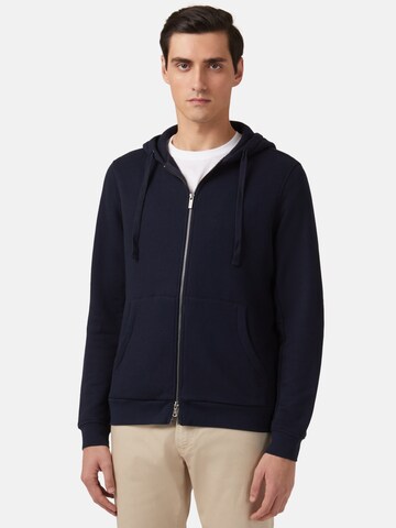 Boggi Milano Zip-Up Hoodie in Blue: front