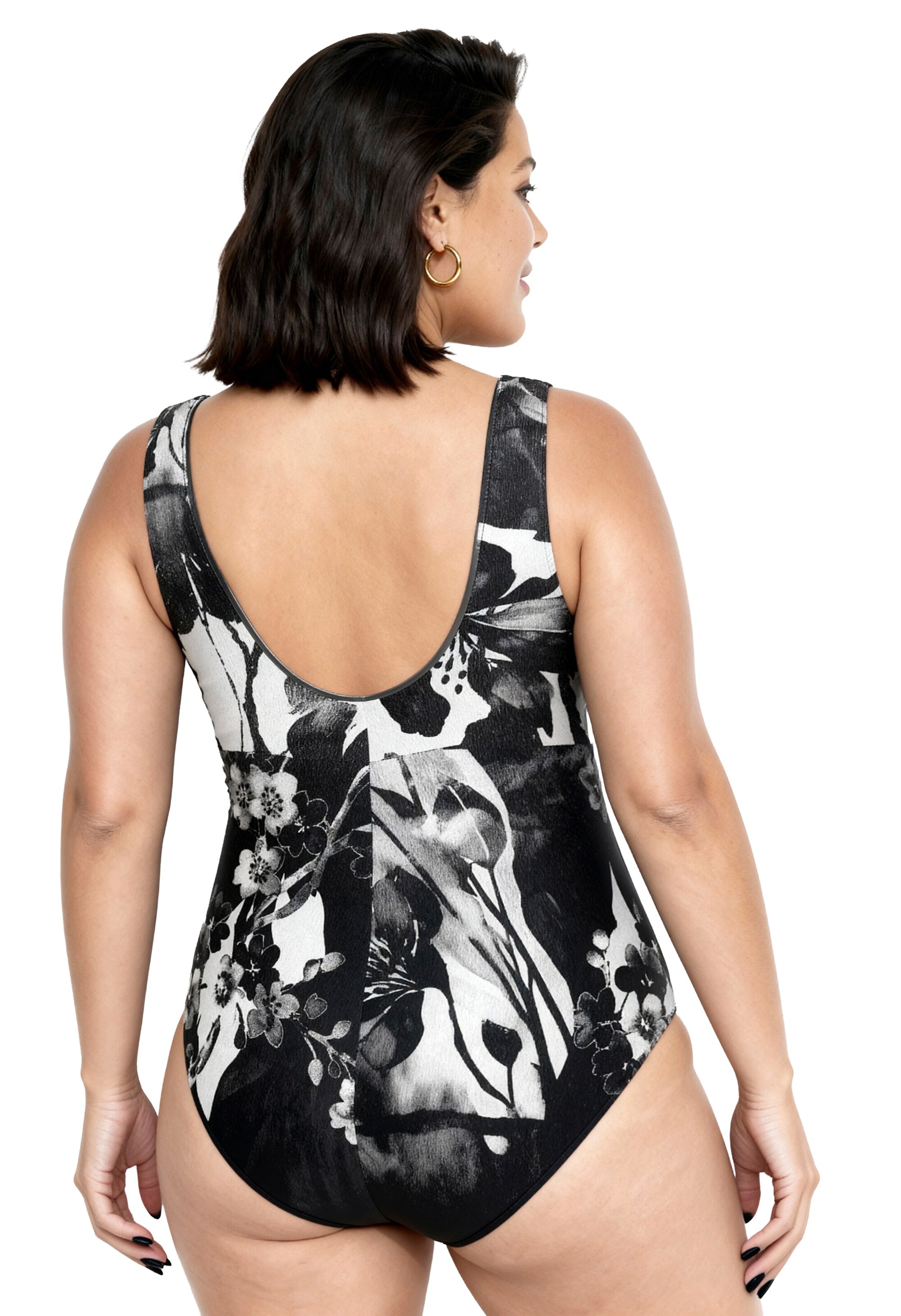 Ulla Popken Badeanzug in Schwarz