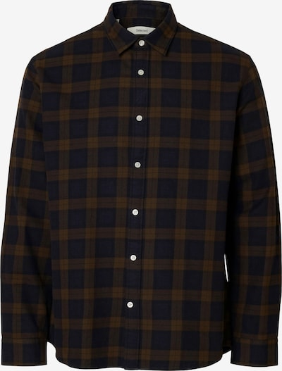 Marškiniai 'SLHREGNOAH' iš SELECTED, spalva – nakties mėlyna / šokolado spalva, Prekių apžvalga