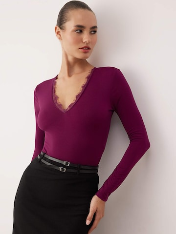 Trendyol Блуза боди в лилав: отпред