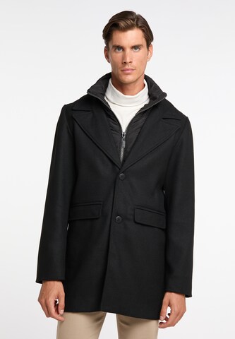 DreiMaster Klassik Between-Seasons Coat in Black: front