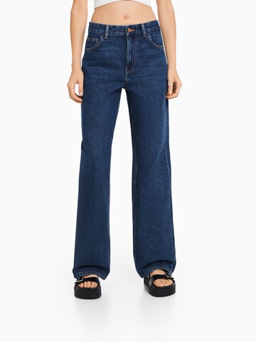 Wide Leg Jean Bershka en bleu : devant