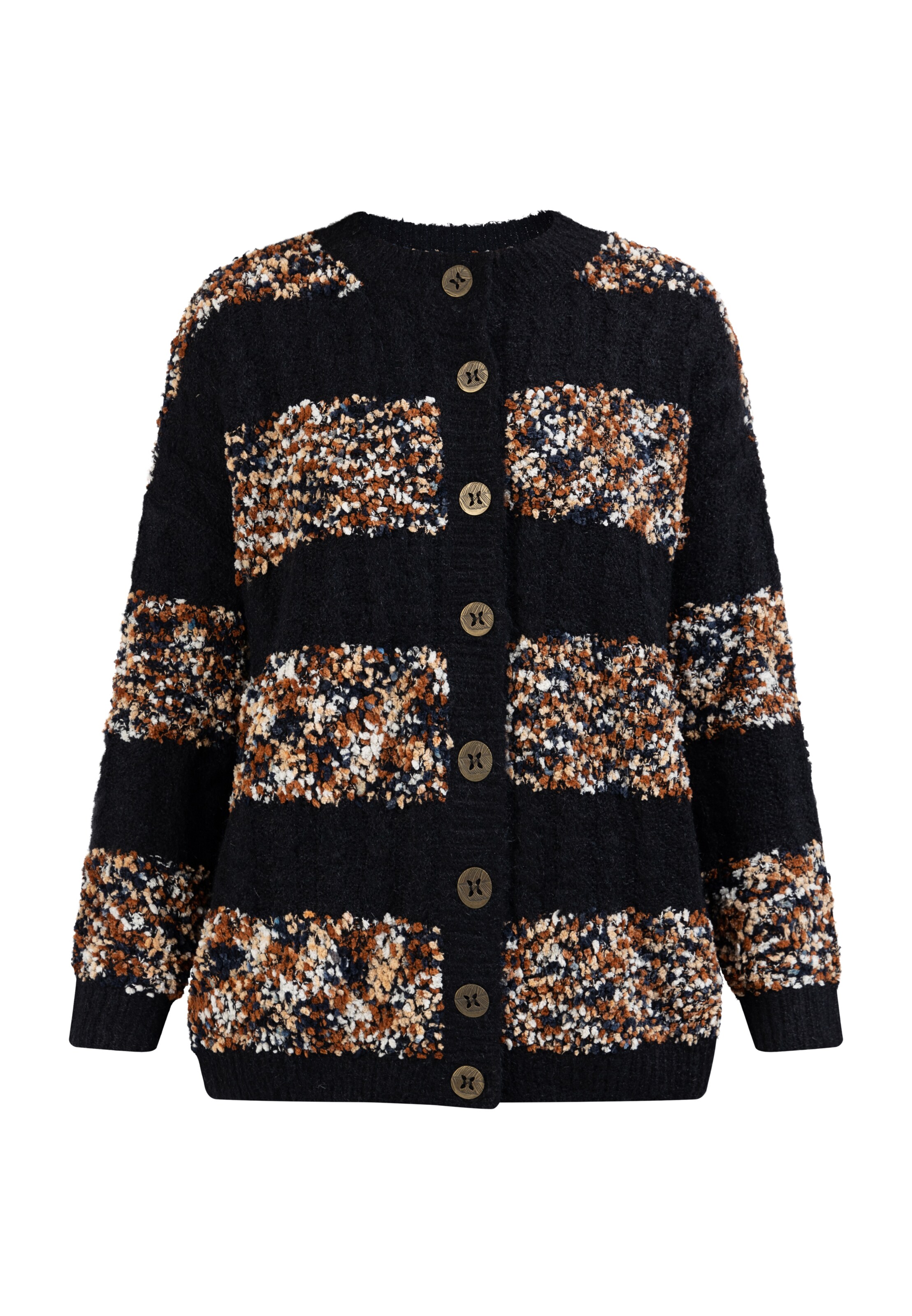 usha FESTIVAL Πλεκτή ζακέτα σε μαύρο: μπροστά