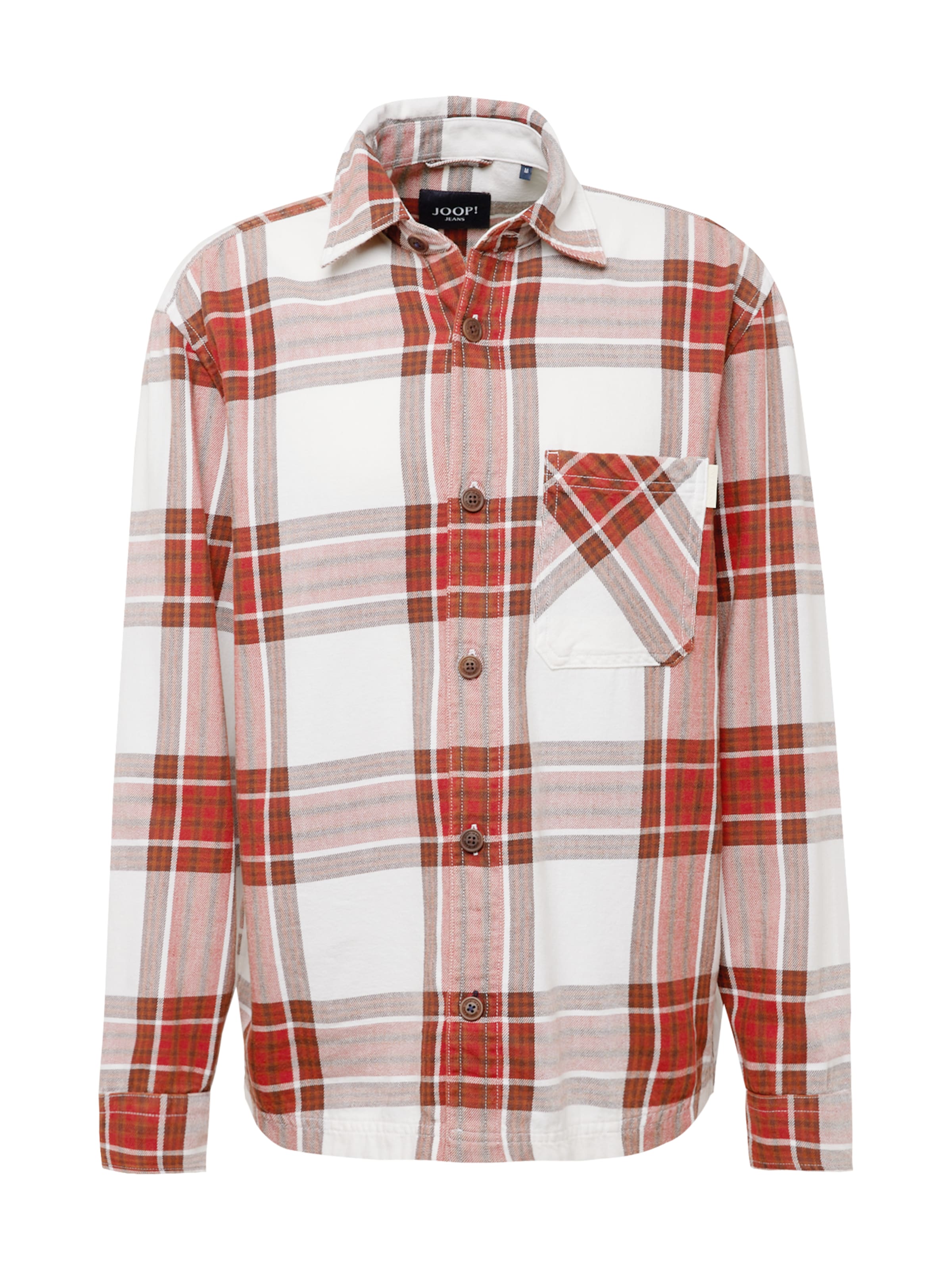 JOOP! Jeans Button Up Shirt 'Hagon' in Brown / Orange / Dark orange / White, Item view