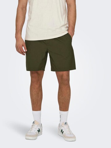 Only & Sons Regular Shorts 'Tel' in Grün: predná strana