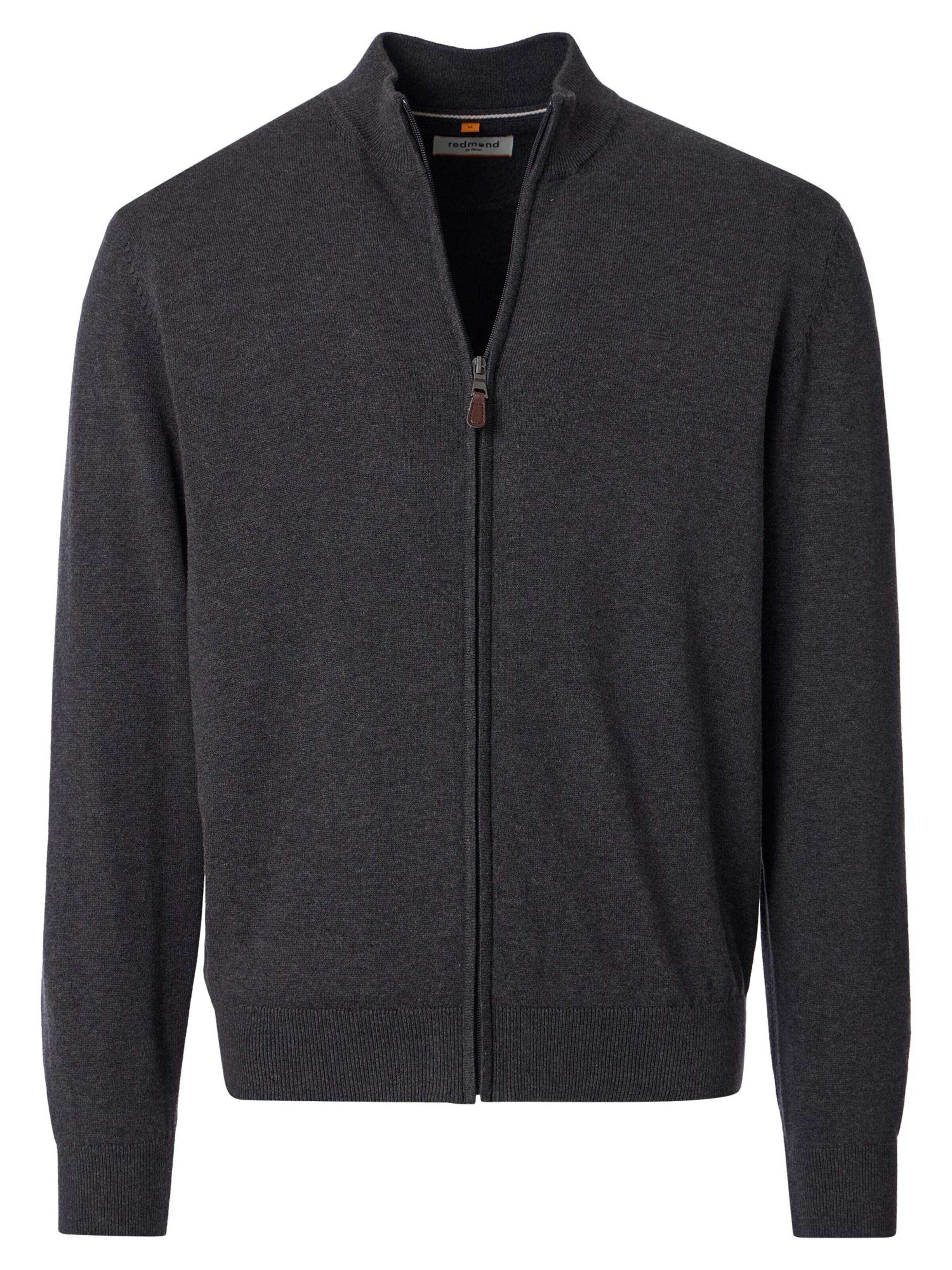 redmond Strickjacke 'Basic'‌‌‌‌‌‌‌‌‌ in Grau: Vorderseite