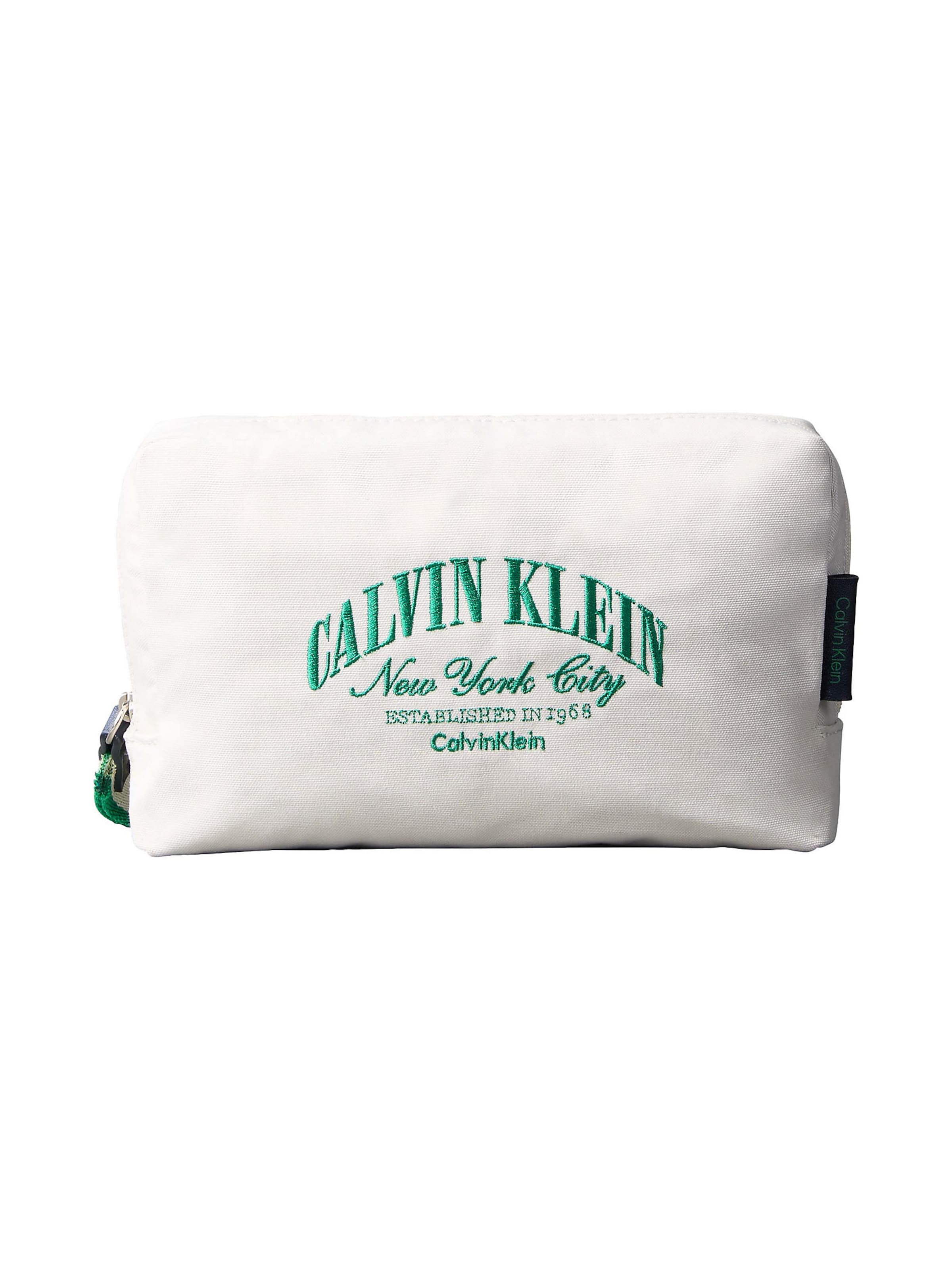 Trousses de toilette Calvin Klein en blanc : devant