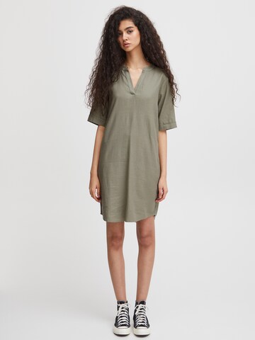 ICHI Shirt Dress 'LINO' in Green