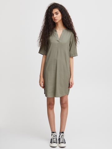 ICHI Košilové šaty 'LINO' – zelená