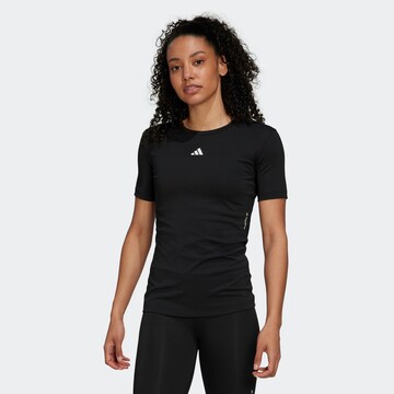 T-shirt fonctionnel ADIDAS PERFORMANCE en noir : devant