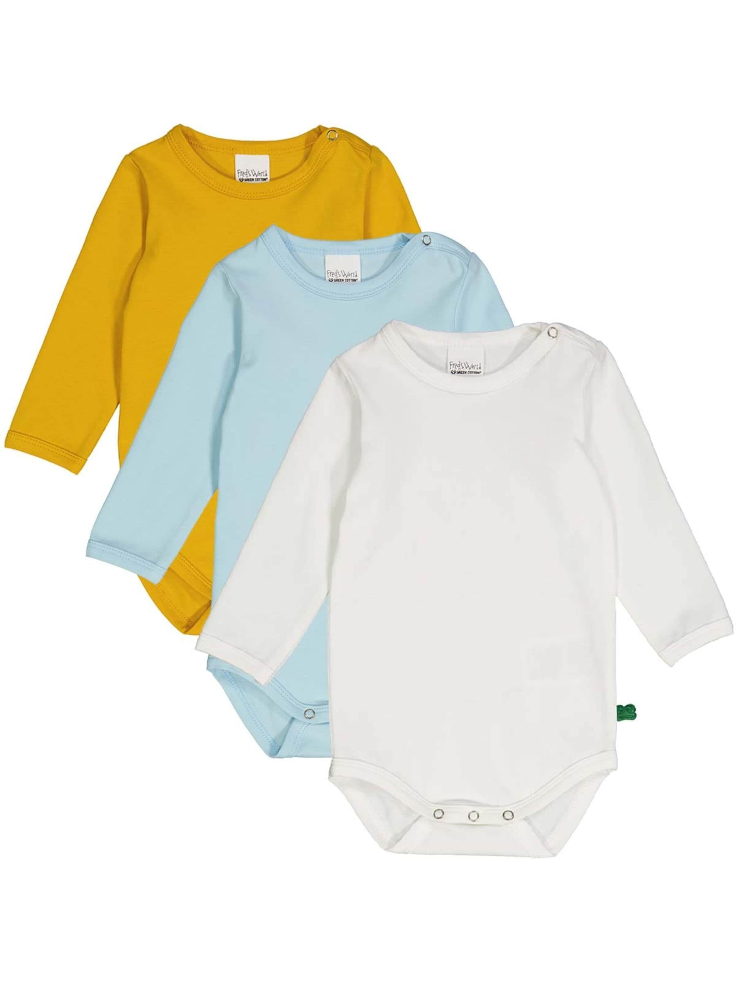 Barboteuse / body Fred's World by GREEN COTTON en bleu : devant