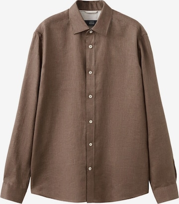 MANGO MAN Regular Fit Hemd 'Parrot' in Braun: Vorderseite