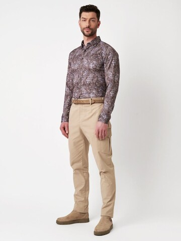 DESOTO Slim fit Button Up Shirt in Brown