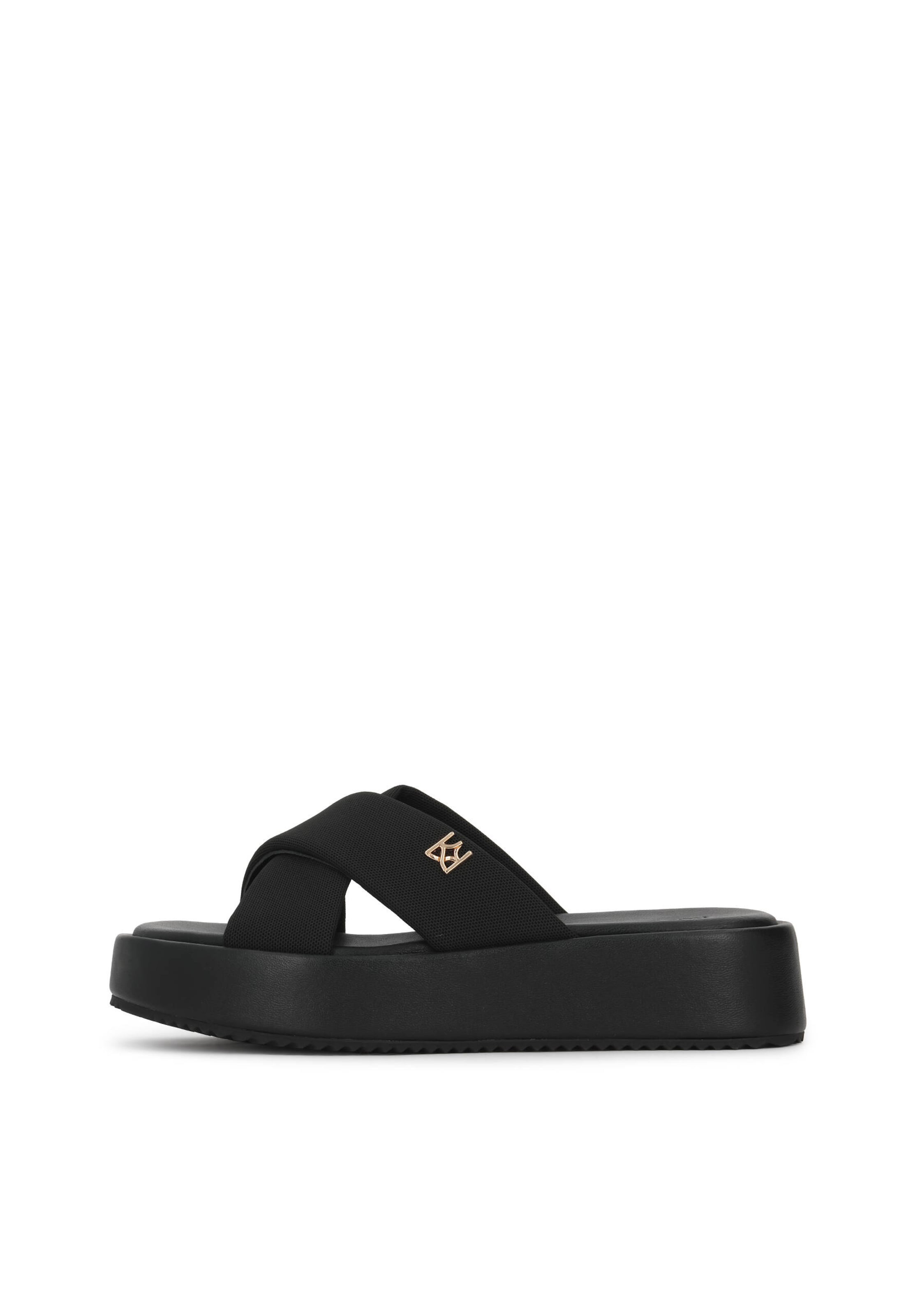 Kazar Mules in Black: front