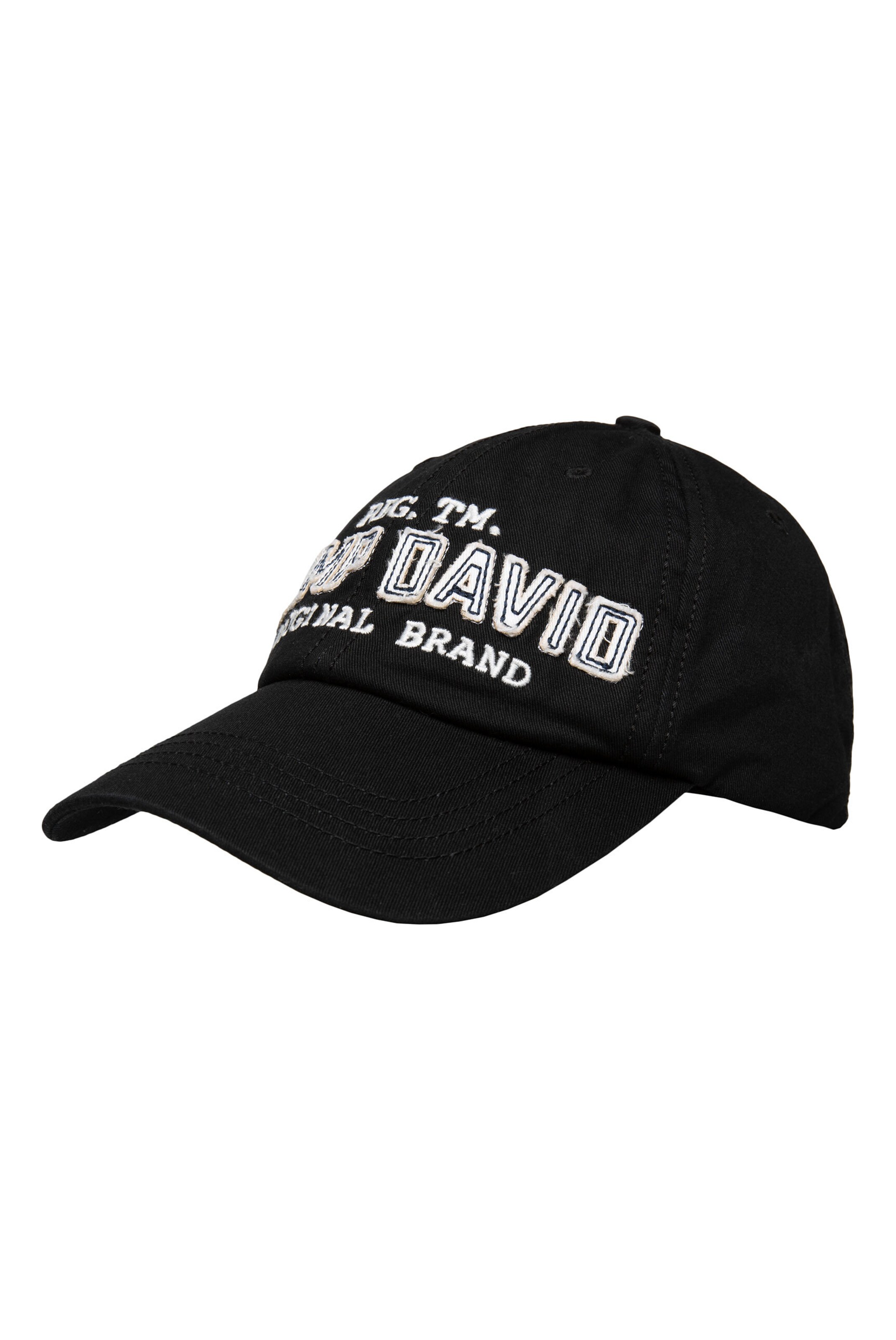 CAMP DAVID Athletic Cap in Black: front