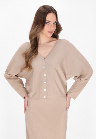 DreiMaster Klassik Gebreid vest in Beige: voorkant