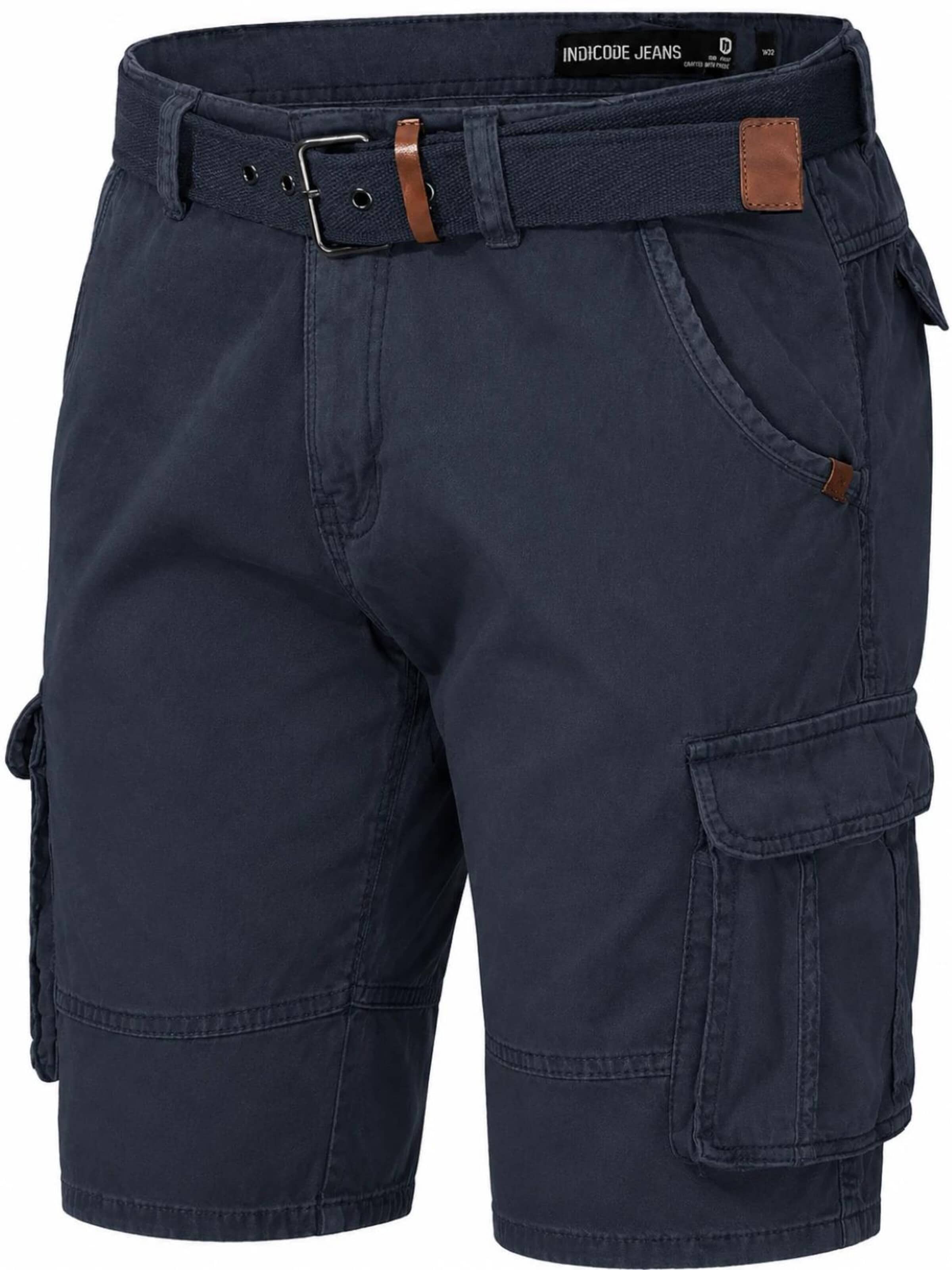INDICODE Cargo Pants in Blue: front