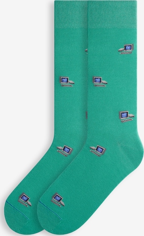 Von Jungfeld Socks 'RETRO ICONS' in Green: front
