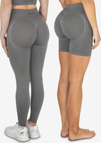 Circle Five Leggings 'Scrunch Set Push-Up Shorts + Push-Up Leggings' in Grey: front