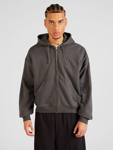 WEEKDAY Zip-Up Hoodie in Grey: front