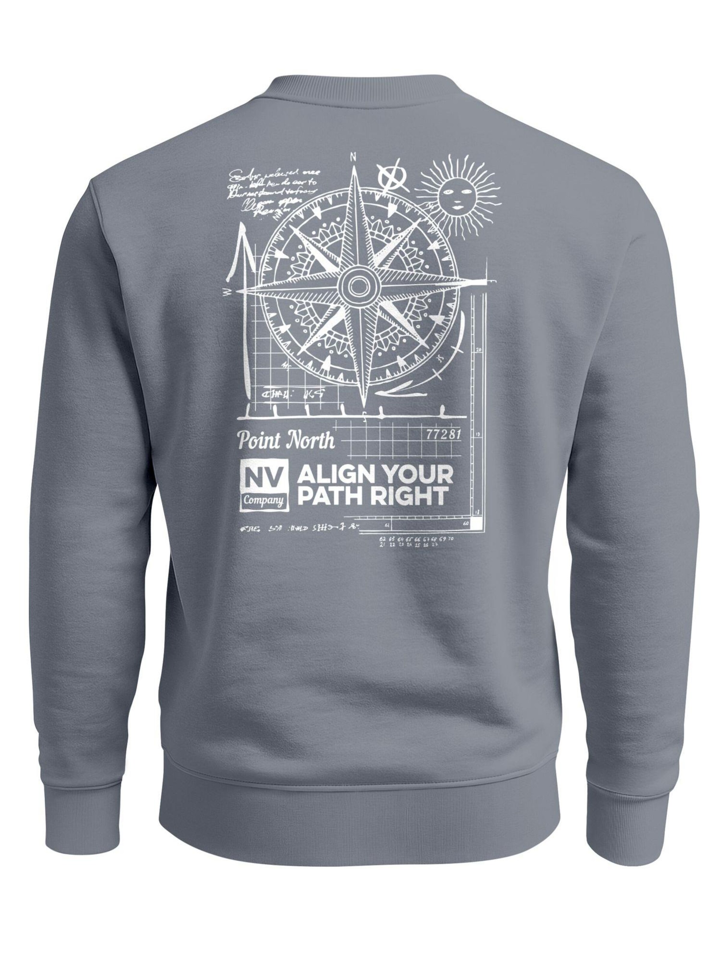 Neverless Sweatshirt 'Compass' in Grey