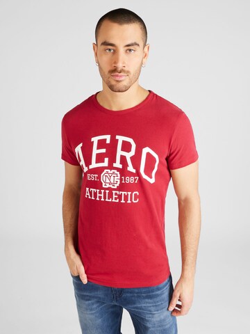 AÉROPOSTALE T-shirt 'ATHLETICS' i röd: framsida