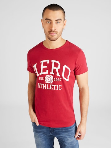 raudona AÉROPOSTALE Marškinėliai 'ATHLETICS': priekis