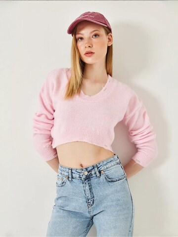 Pull-over Bianco Lucci en rose : devant
