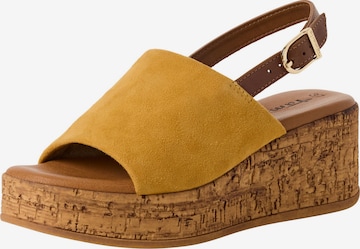Sandales Tamaris en jaune : devant