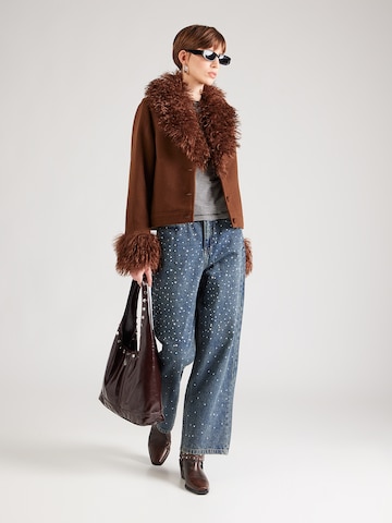 Monki Between-season jacket in Brown