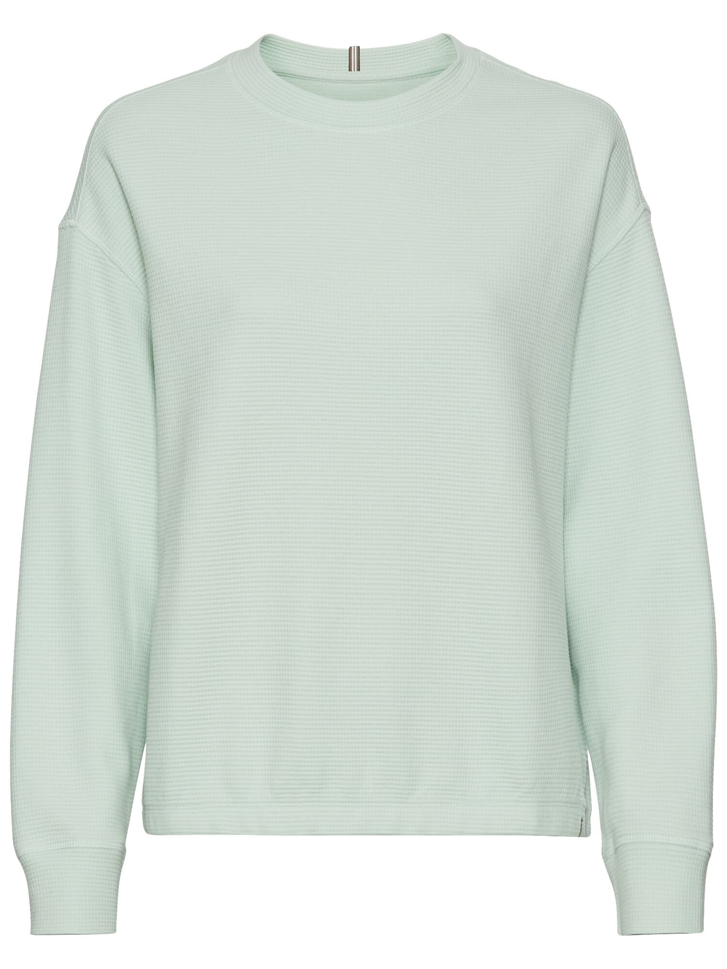 CAMEL ACTIVE Langarm Sweatshirt aus reiner Baumwolle in Grün: Vorderseite