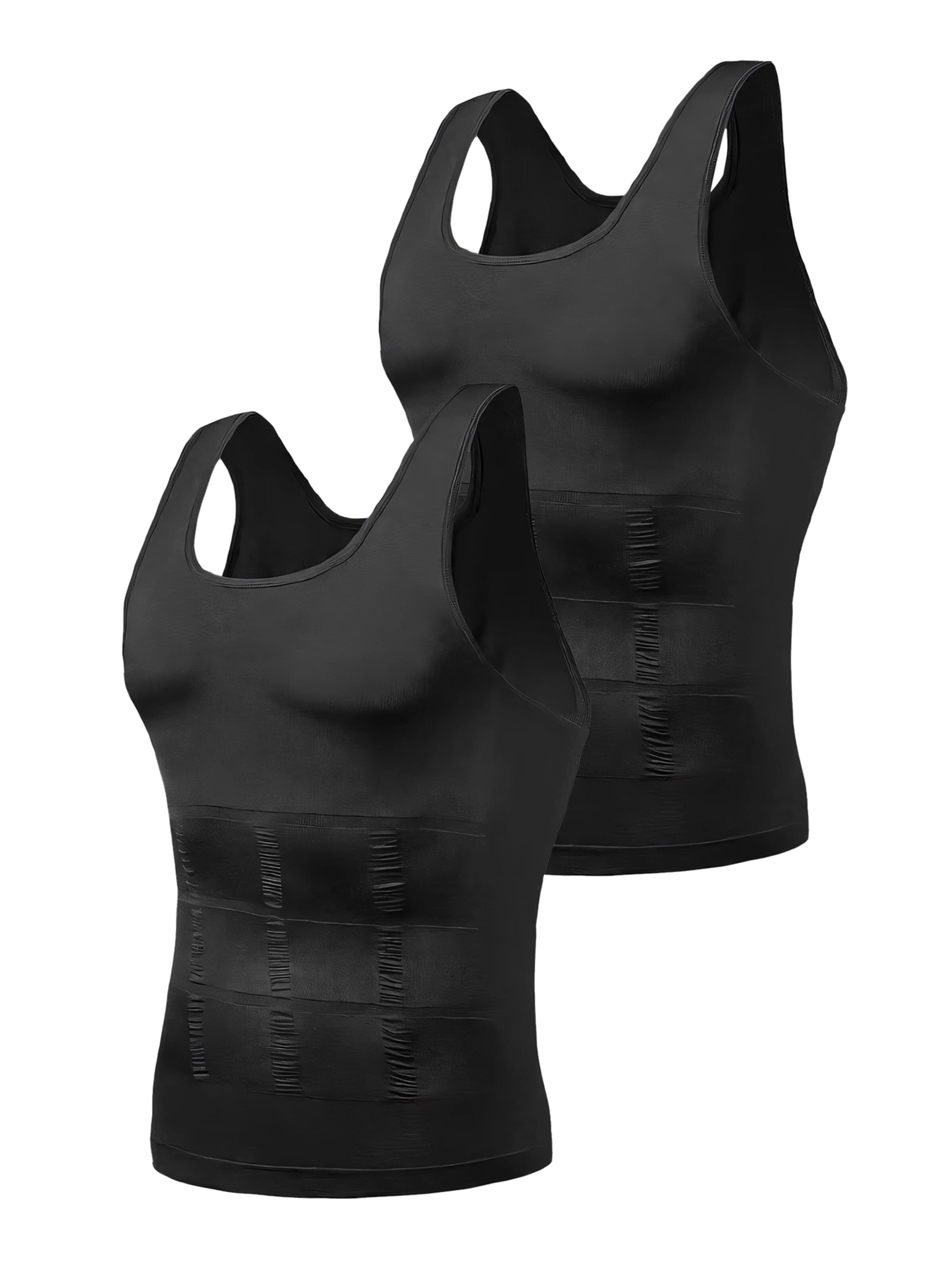 MEETWEE Shirt '2-Pack Shapewear Tank Top' in Zwart: voorkant