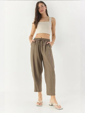 Wide Leg Pantalon Bianco Lucci en marron