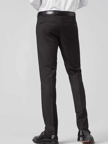 MEYER Slim fit Pleated Pants 'Bonn' in Black