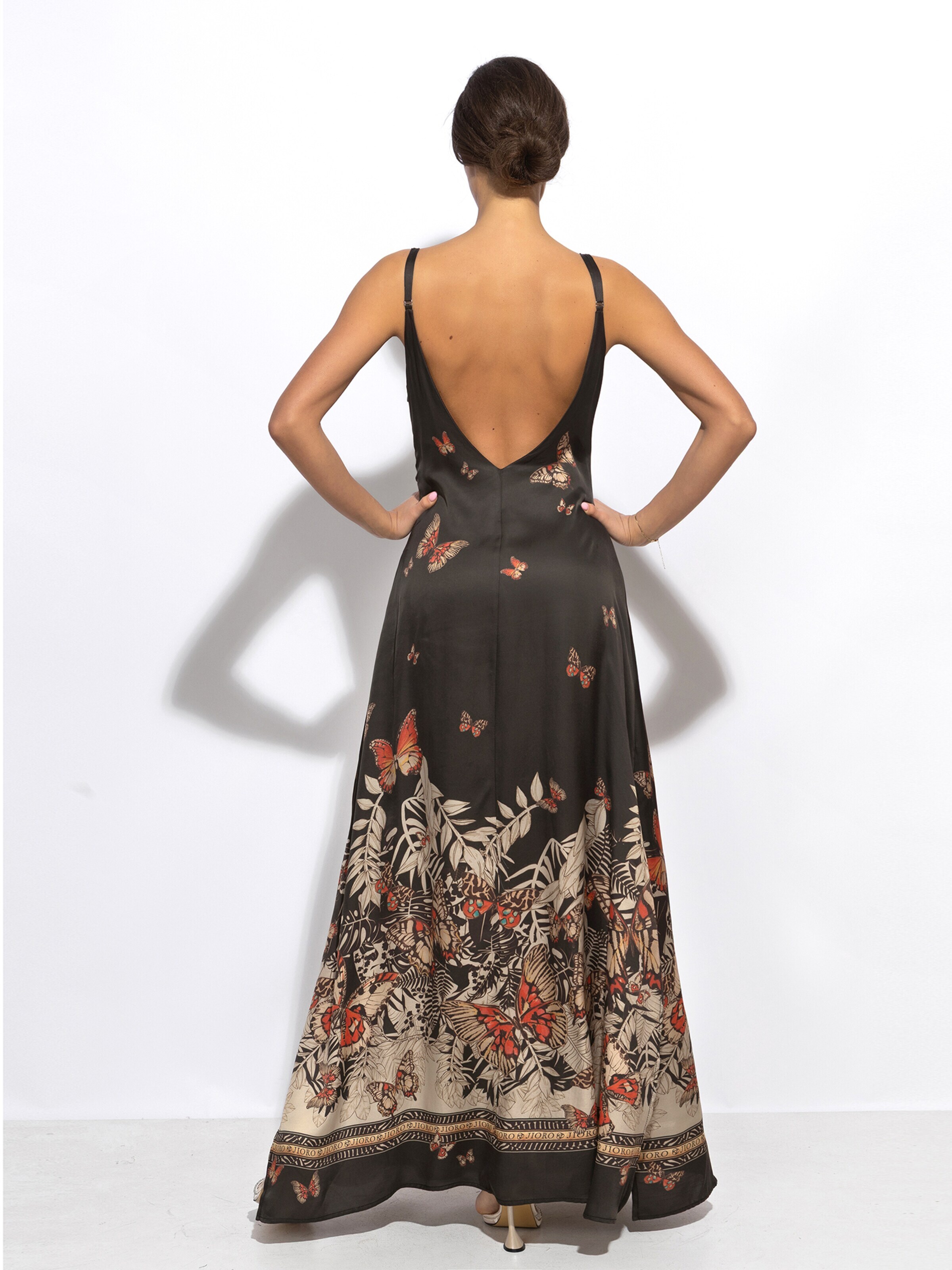 JIORO Dress 'MIDNIGHT BUTTERFLIES' in Black