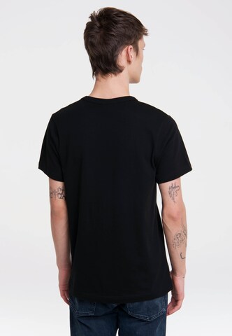 LOGOSHIRT Shirt 'Marvel Comic Colour Logo' in Black