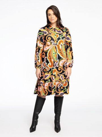 Yoek Shirt Dress in Mixed colors