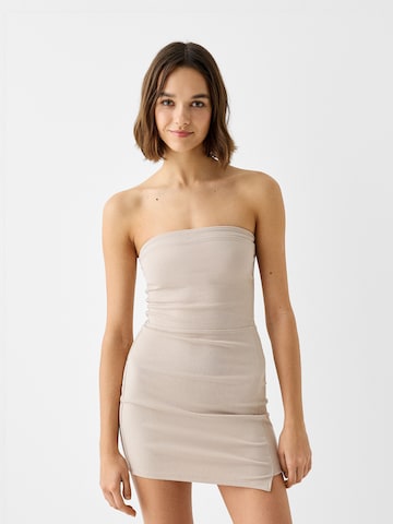 Bershka Dress in Beige: front