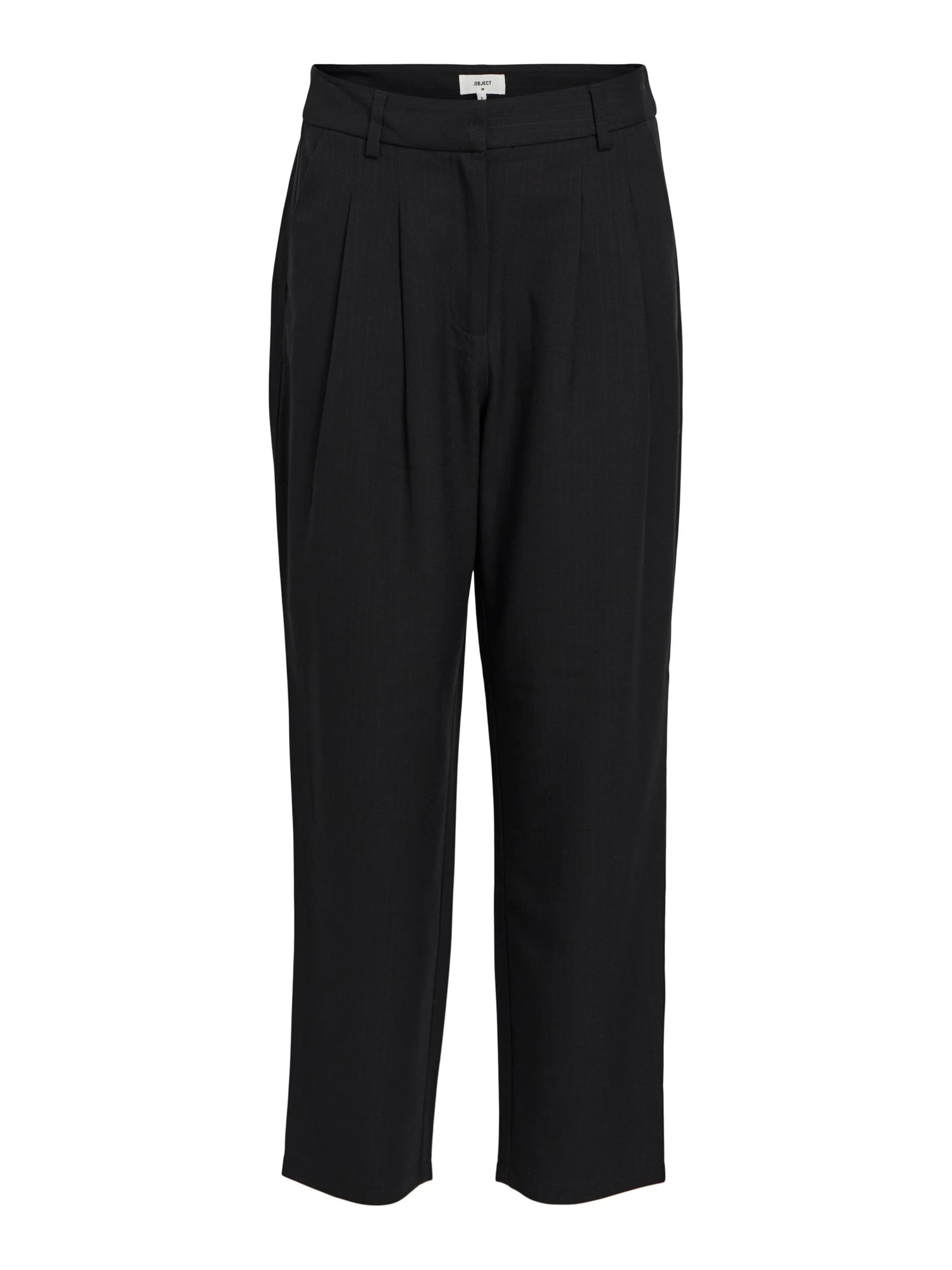 OBJECT Szabványos Élére vasalt nadrágok 'Elvira' - fekete: elől