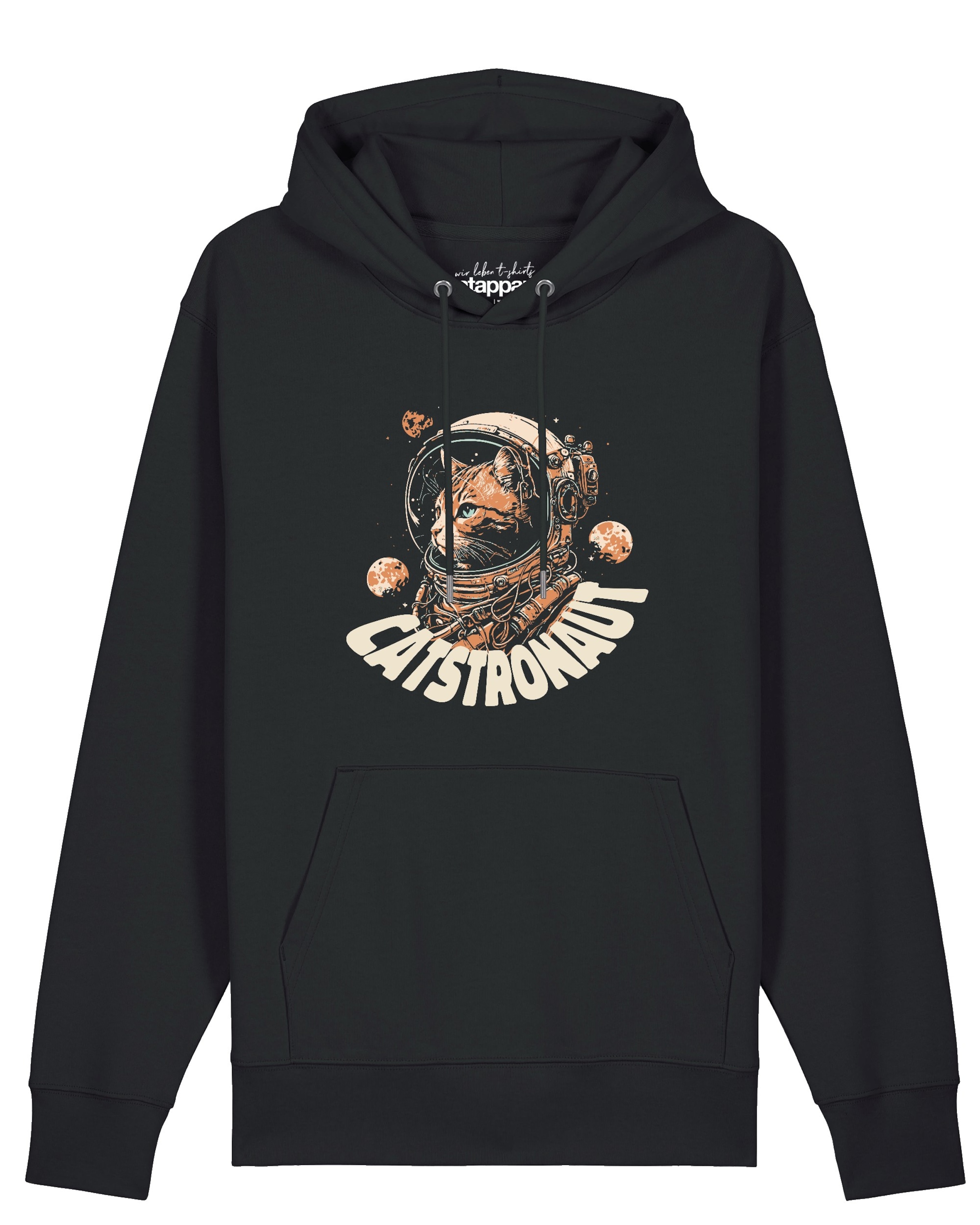 Sweat-shirt 'Catstronaut' Watapparel en noir : devant
