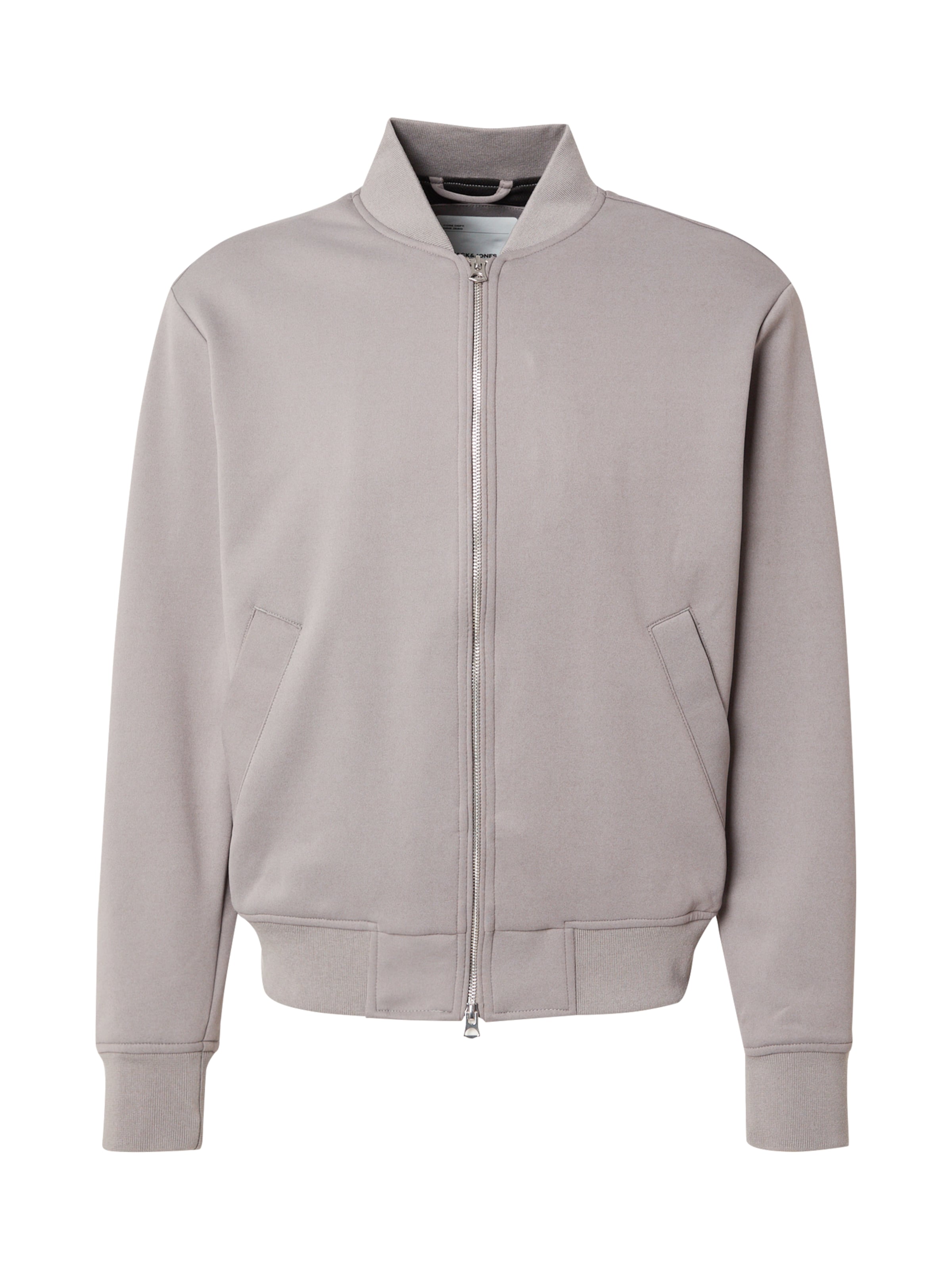 JACK & JONES Преходно яке 'JCORECHARGE' в сиво: отпред