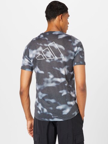 ADIDAS SPORTSWEAR Funksjonsskjorte 'Run Icons 3-Bar Allover Print' i grå