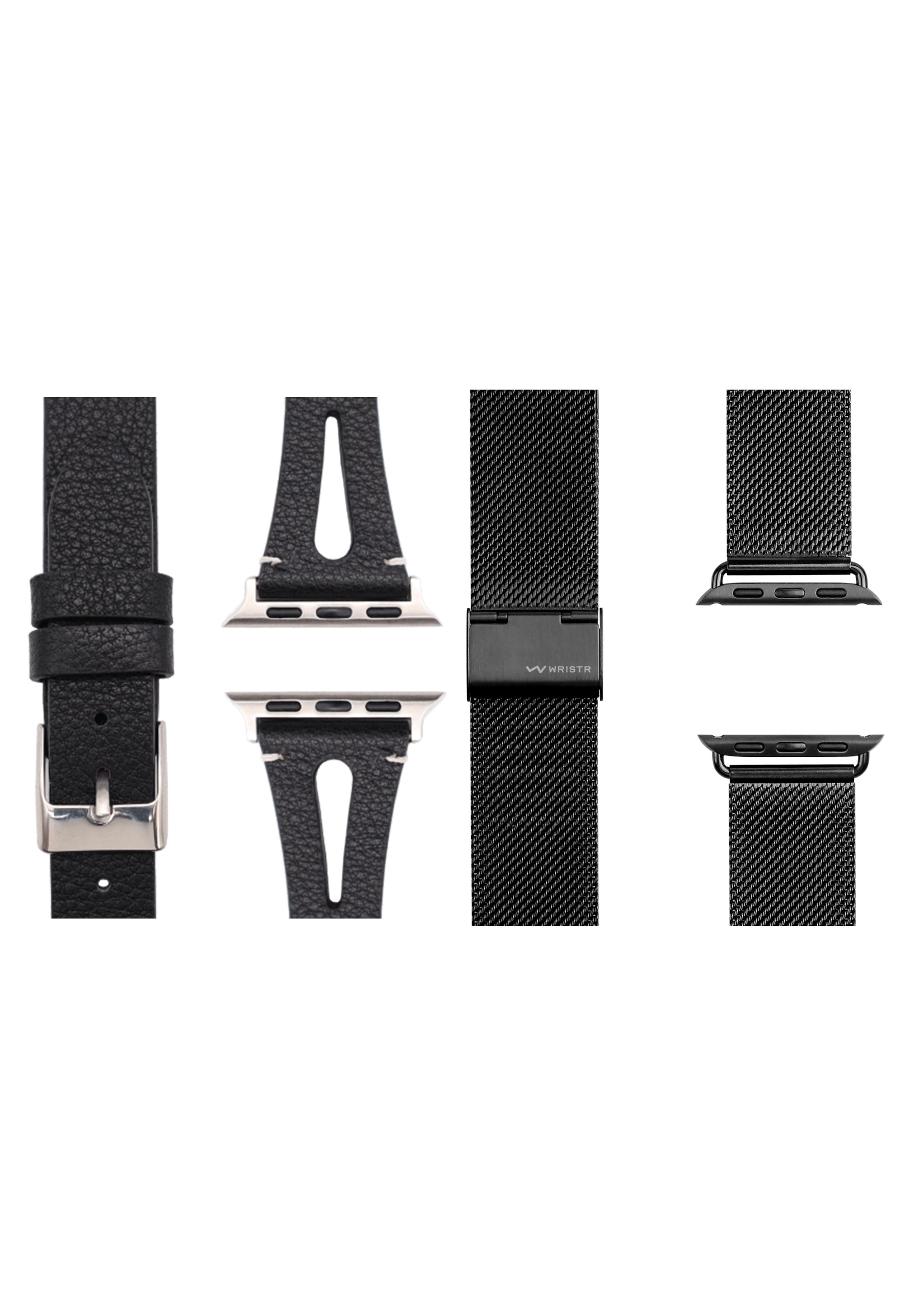 WRISTR Smartwatch-Armband 'Slim-Milanese' in Schwarz: Vorderseite