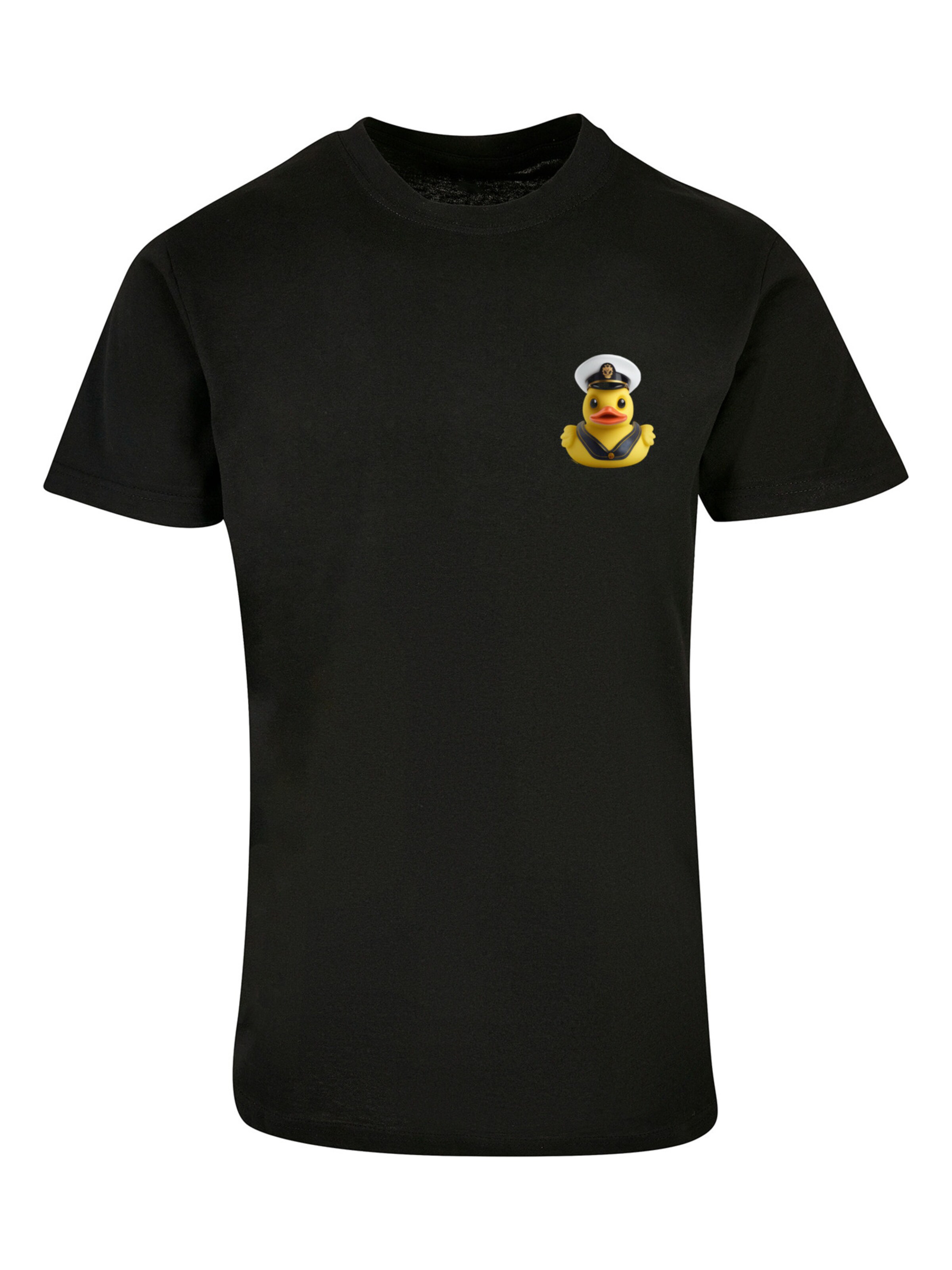 F4NT4STIC Shirt 'Rubber Duck Captain' in Zwart: voorkant
