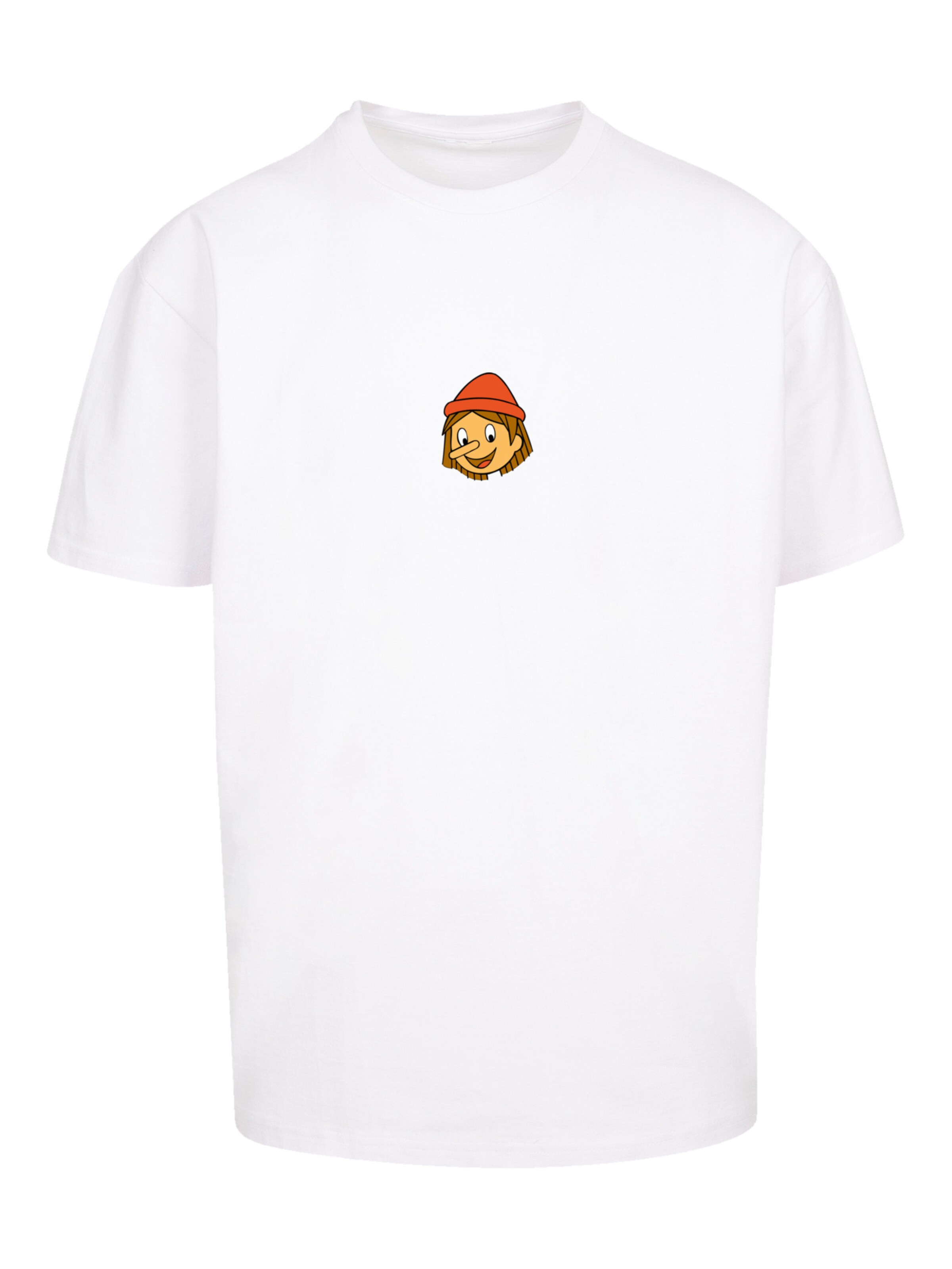T-Shirt 'Heroes of Childhood Pinocchio' F4NT4STIC en blanc : devant